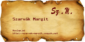 Szarvák Margit névjegykártya