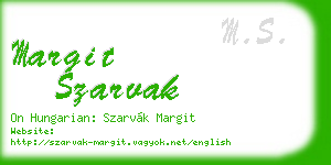 margit szarvak business card